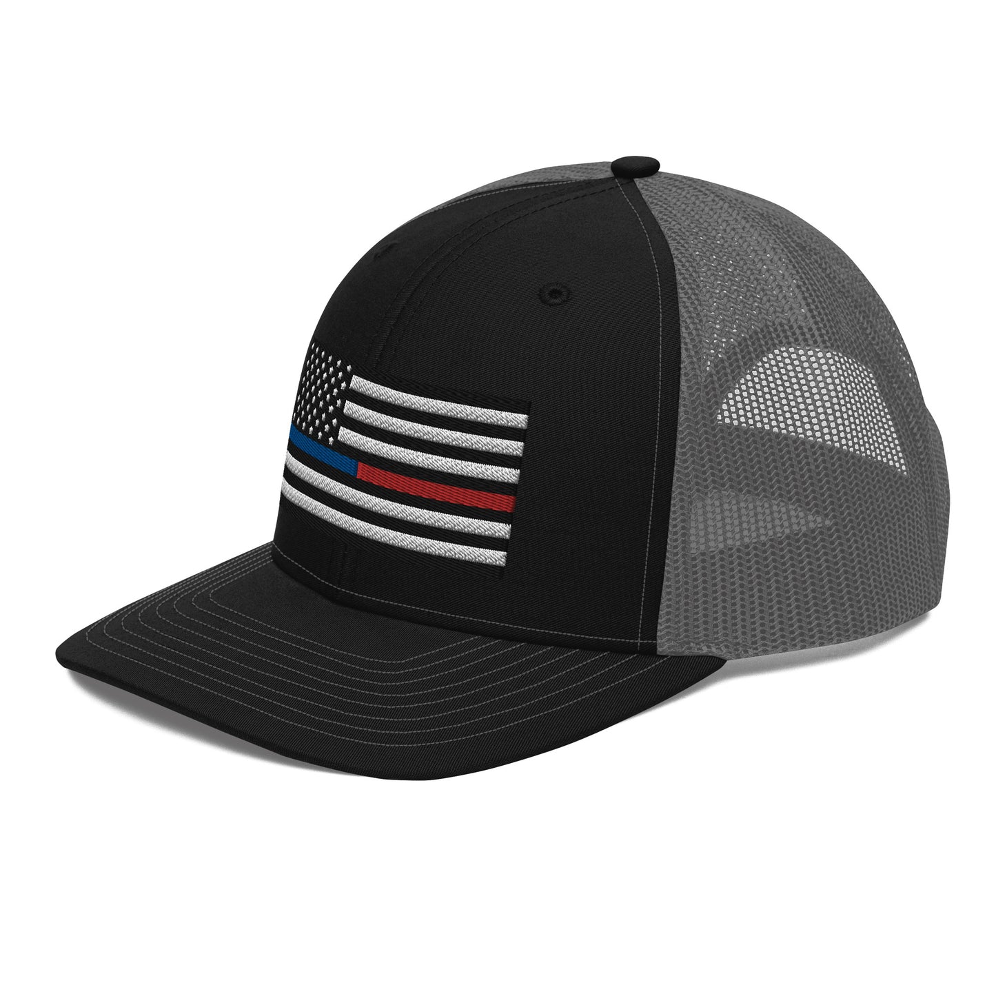 Red/Blue Line Flag Trucker Cap