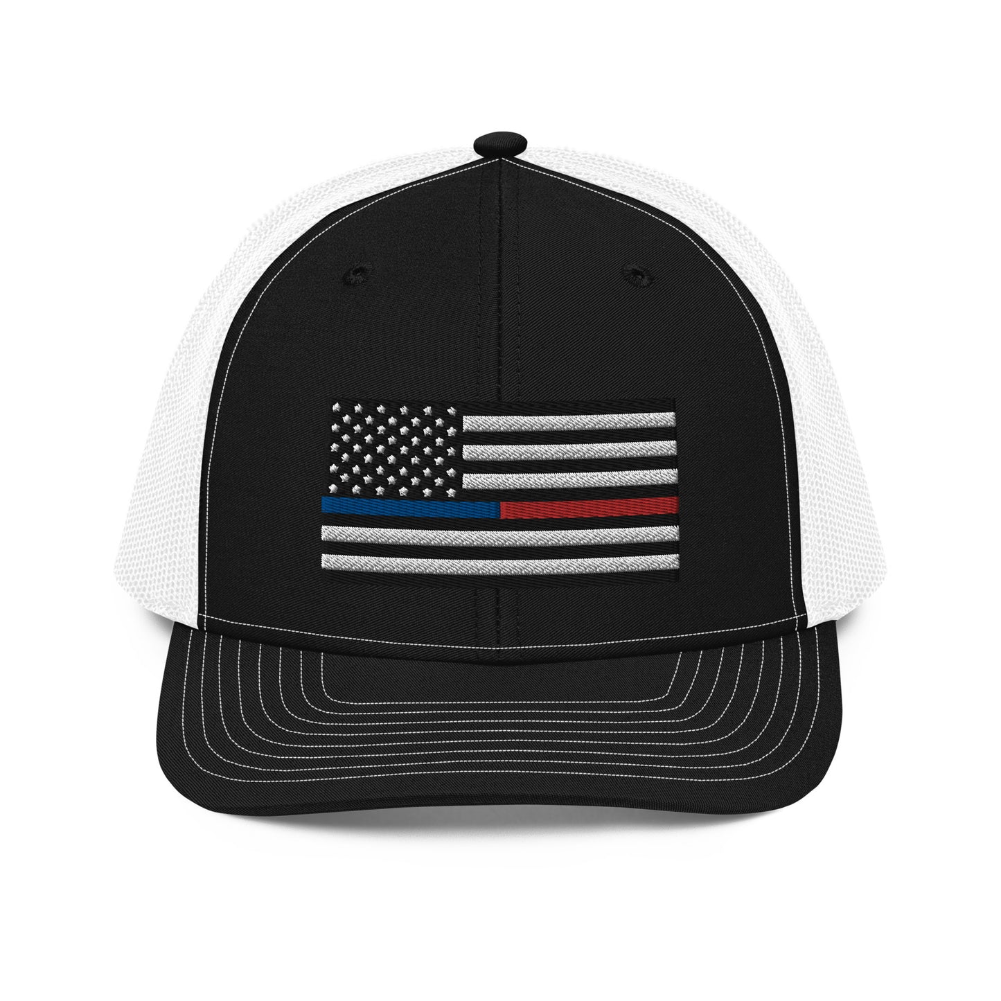 Red/Blue Line Flag Trucker Cap