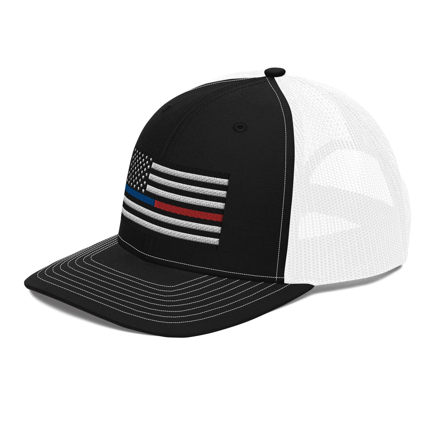 Red/Blue Line Flag Trucker Cap