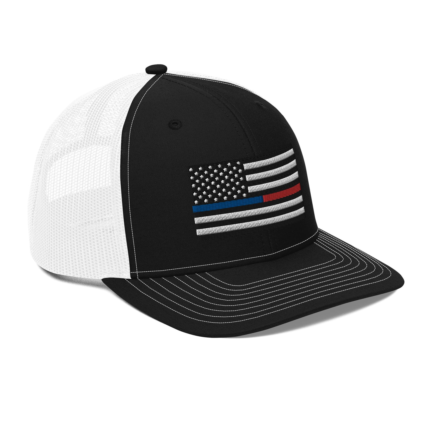 Red/Blue Line Flag Trucker Cap