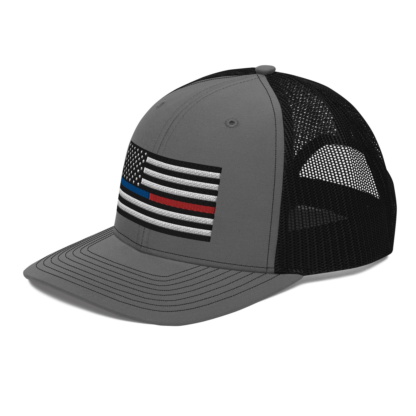 Red/Blue Line Flag Trucker Cap