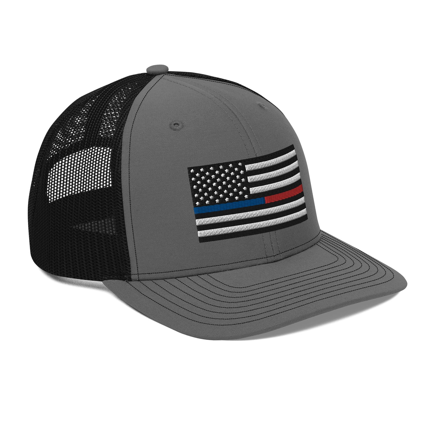 Red/Blue Line Flag Trucker Cap