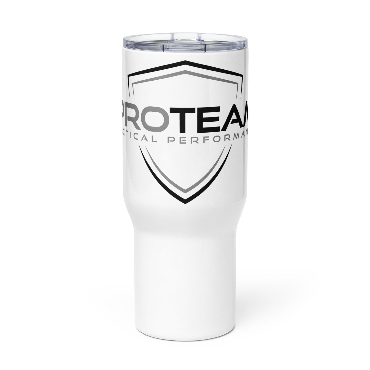 PTP Shield Travel mug with a handle