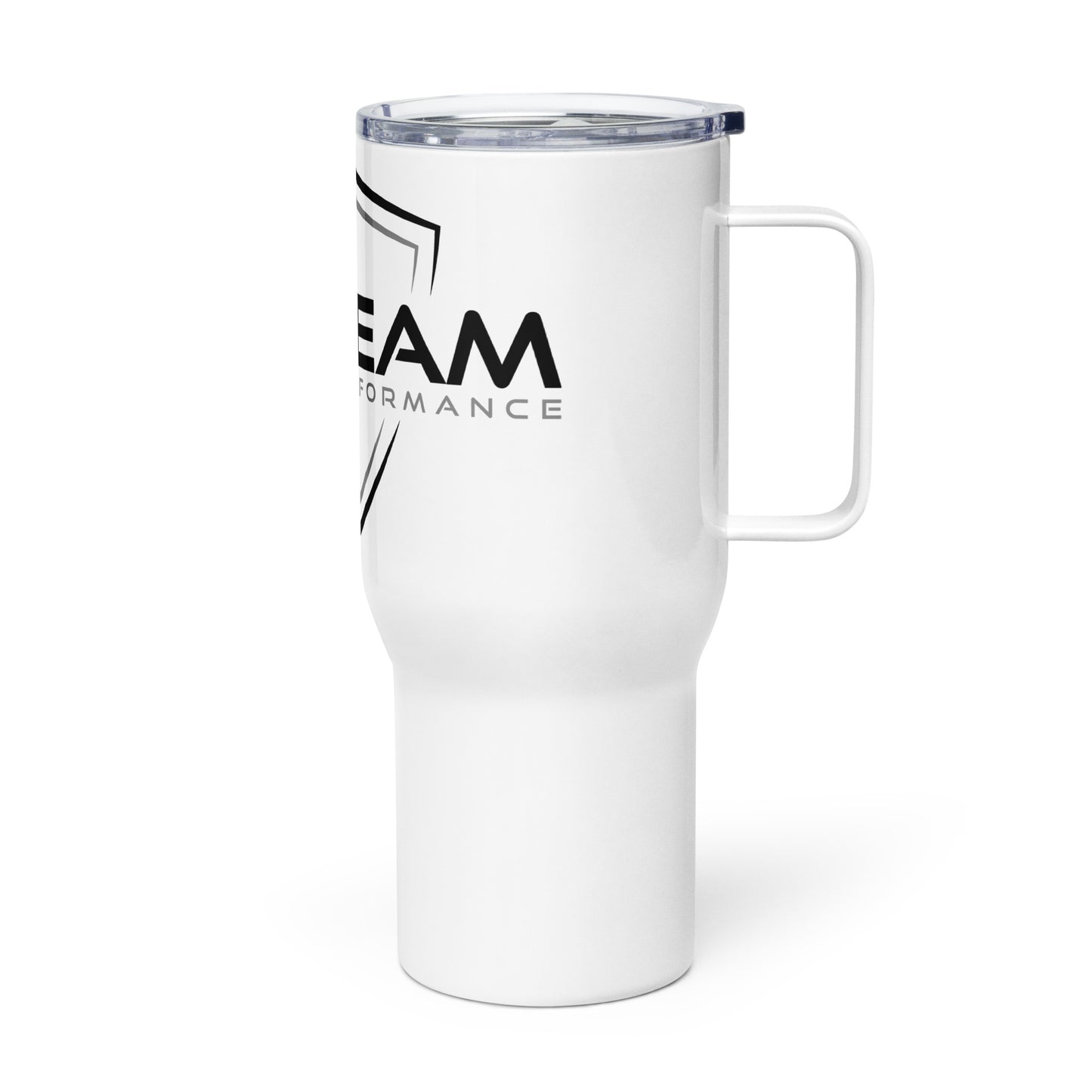 PTP Shield Travel mug with a handle