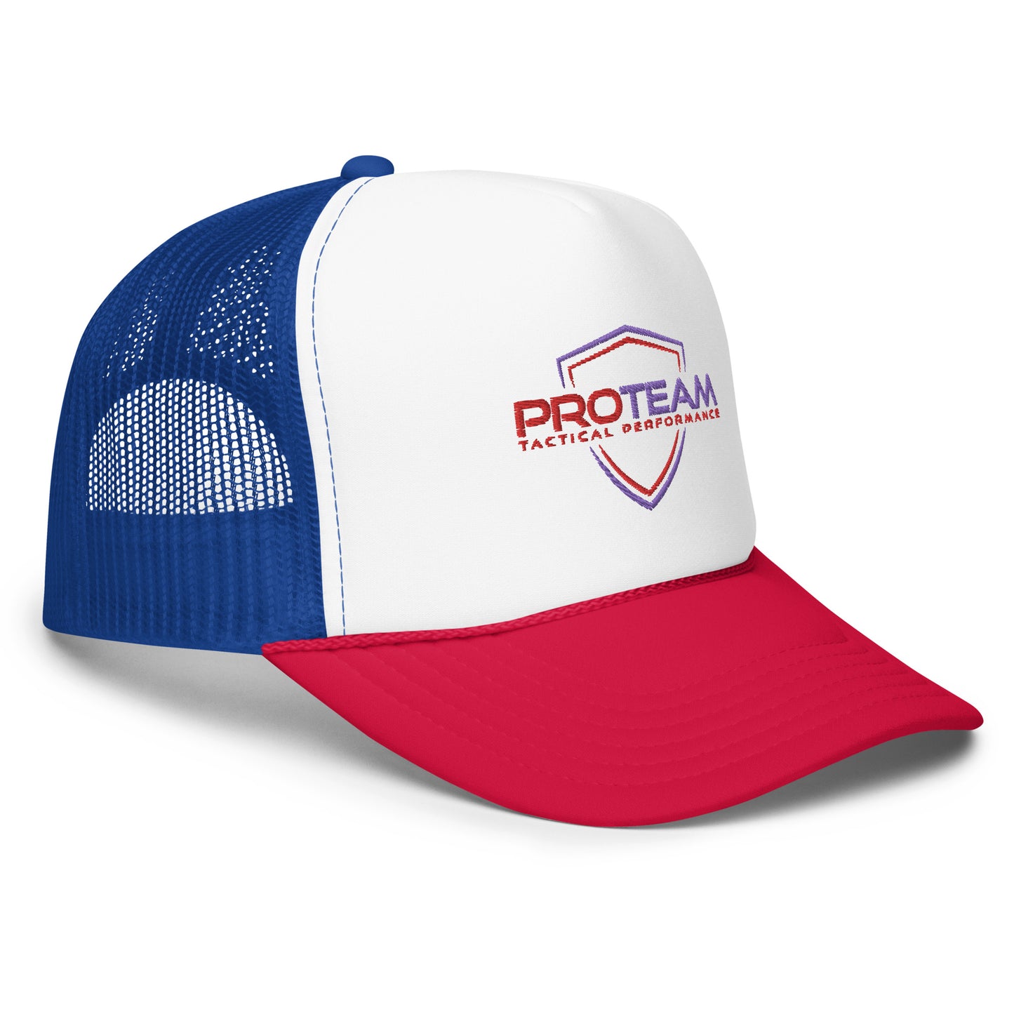 PTP Shield RED, WHITE & BLUE Foam Trucker Hat